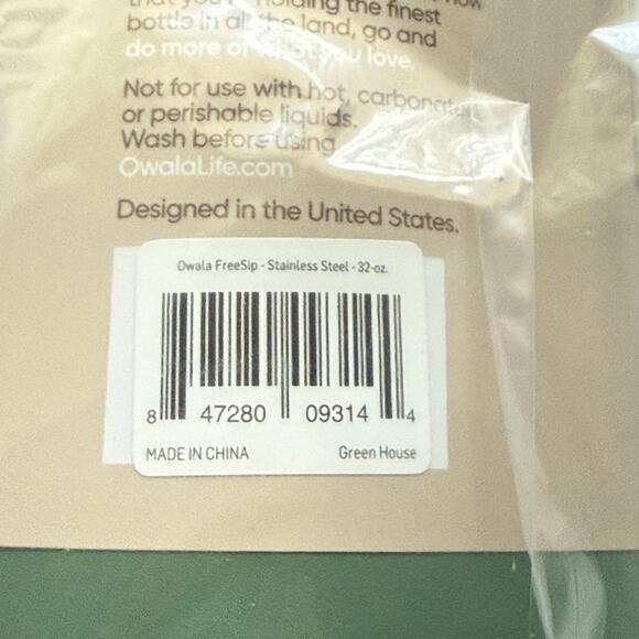 Owala FreeSip 32oz Stainless Steel Water Bottle Green Travel Tumbler New - Picture 7 of 8